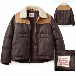Levi's Dark Brown and Tan Puffer Jacket